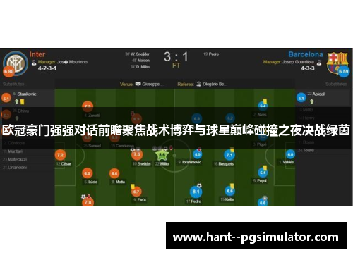 欧冠豪门强强对话前瞻聚焦战术博弈与球星巅峰碰撞之夜决战绿茵